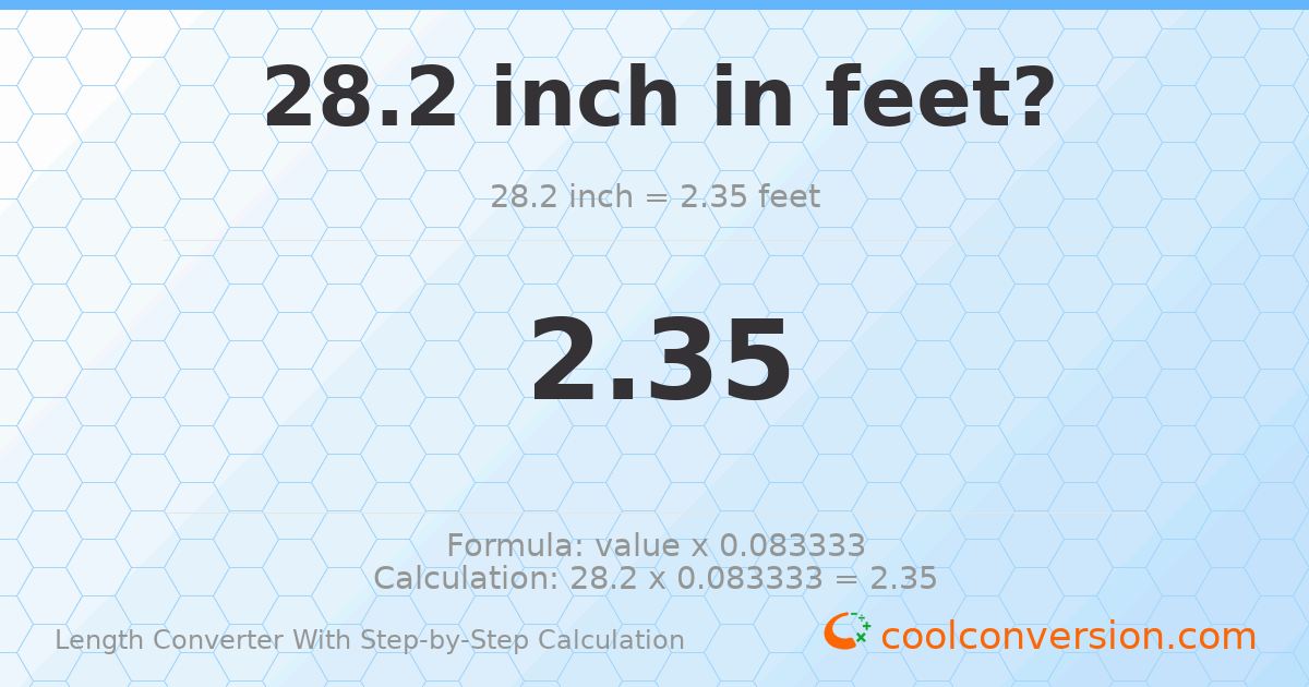 28.2 inches = 2.35 feet