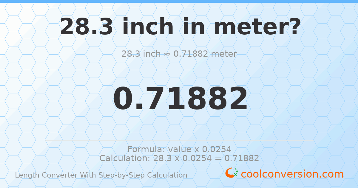 28.3 inches = 0.71882 meters
