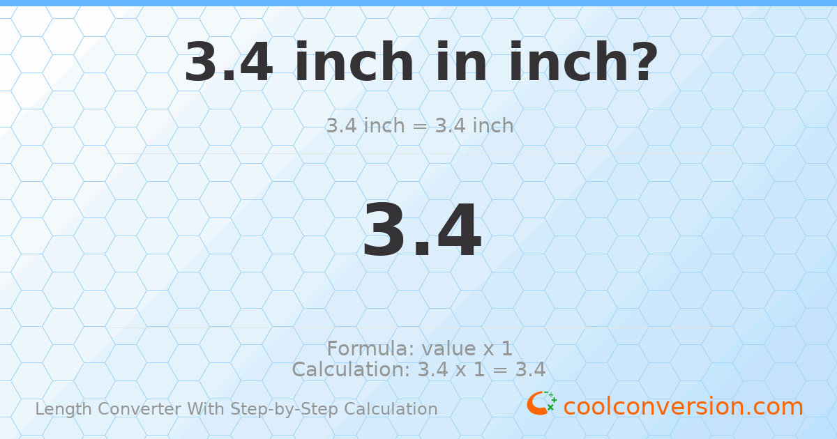 3.4 inches = 3.4 inches