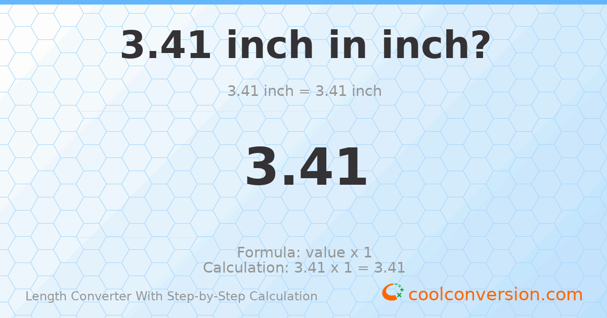 3.41 inches = 3.41 inches