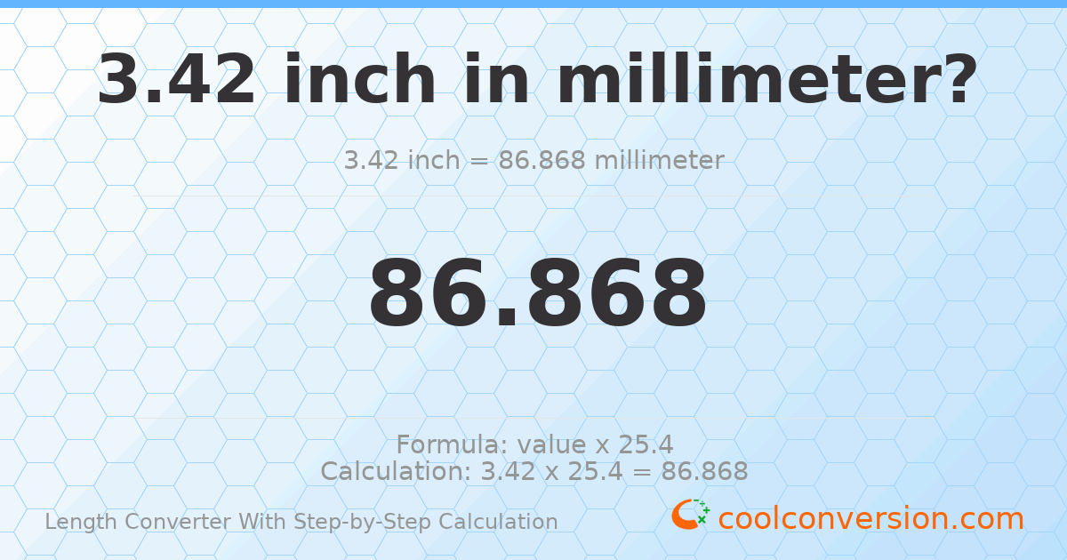 3.42 inches = 86.868 millimeters