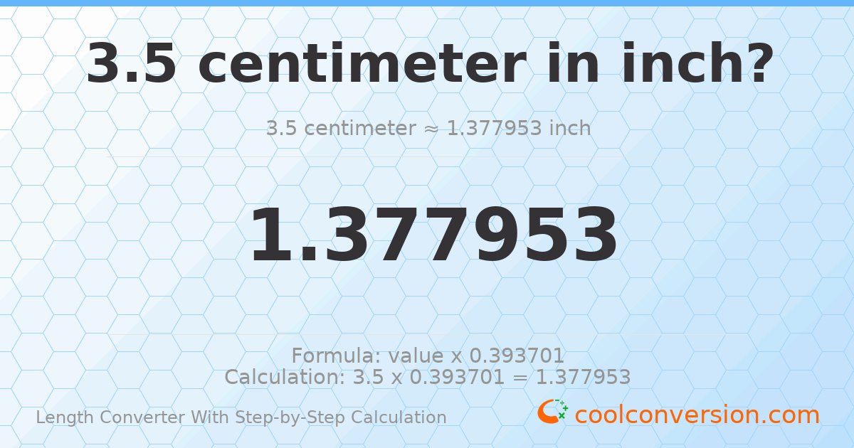 35 Centimeters To Inches 35 Cm ≈ 1378 In 