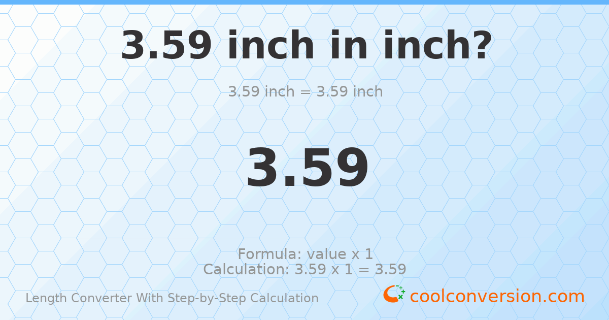 3.59 inches = 3.59 inches