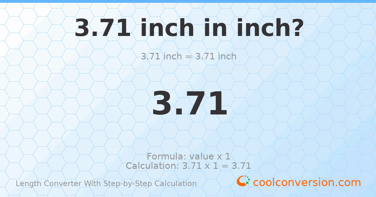 3.71 inches = 3.71 inches