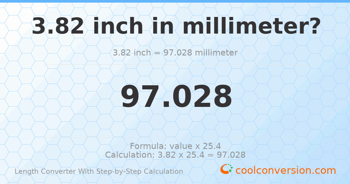 3.82 inches = 97.028 millimeters