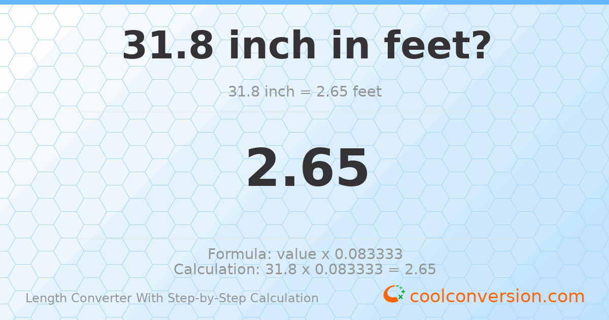 31.8 inches = 2.65 feet