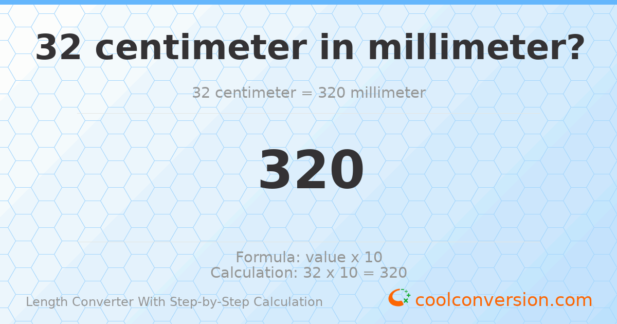 32 centimeters = 320 millimeters