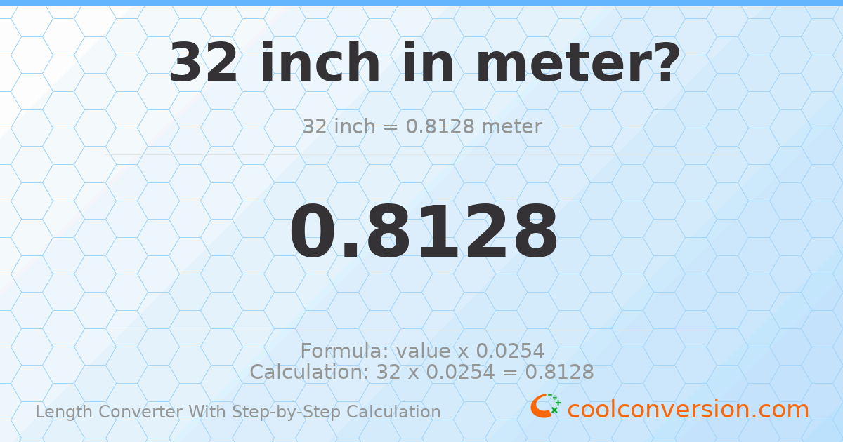 32 inches = 0.8128 meters