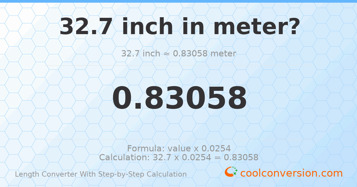 32.7 inches = 0.83058 meters