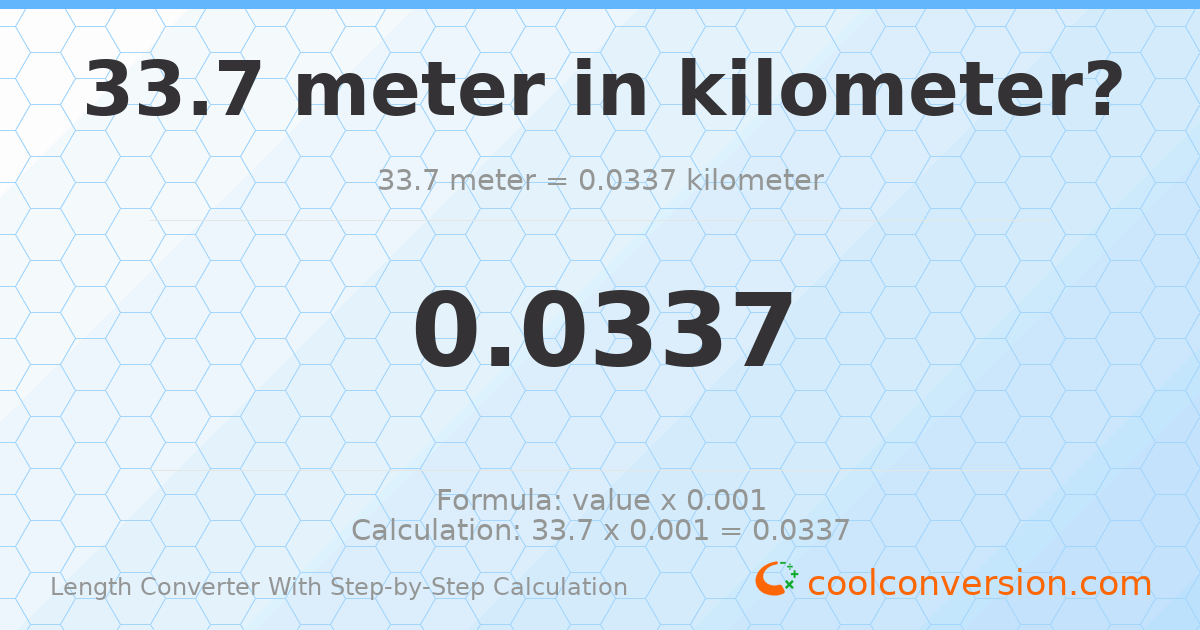33.7 meters = 0.0337 kilometers