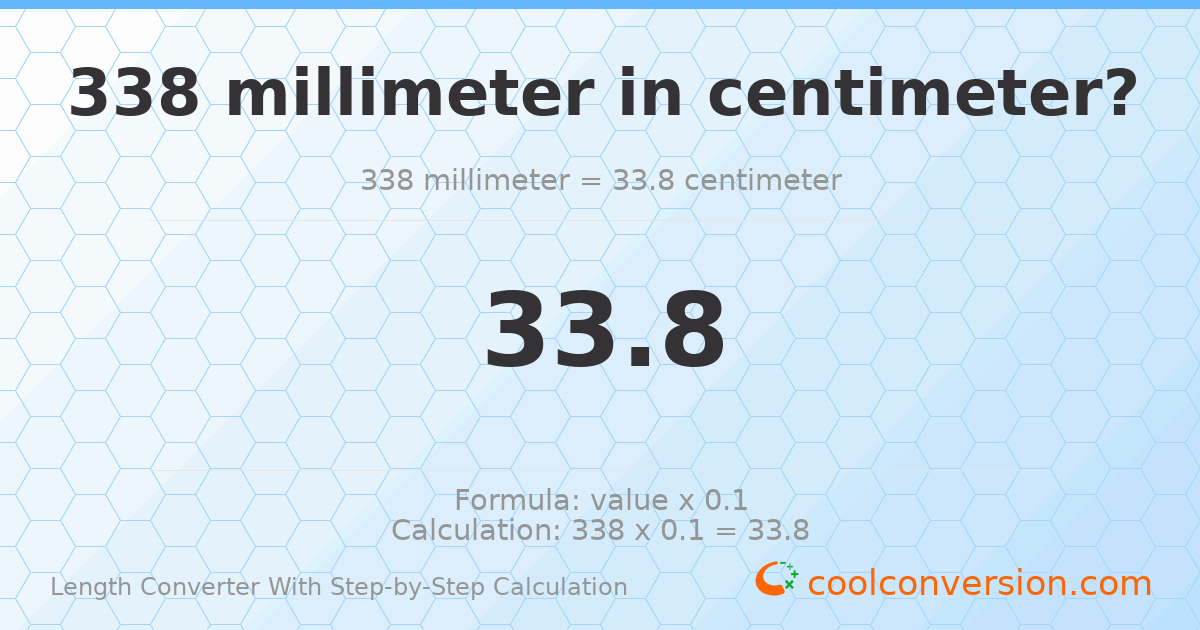 338 millimeters = 33.8 centimeters