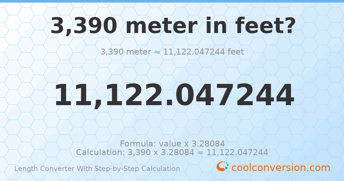 3390 meters = 11122 feet