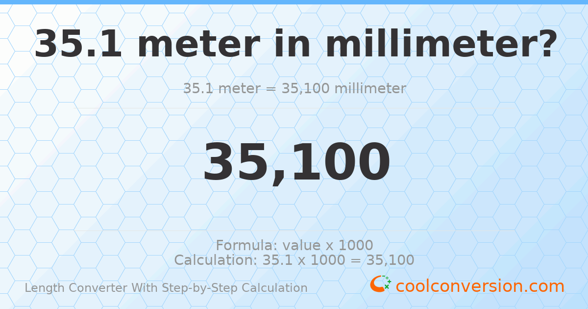 35.1 meters = 35100 millimeters