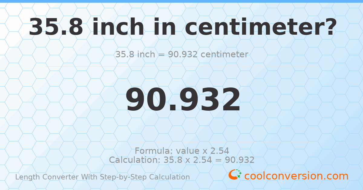 35.8 inches = 90.932 centimeters