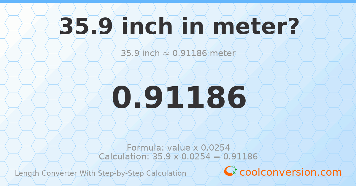 35.9 inches = 0.91186 meters