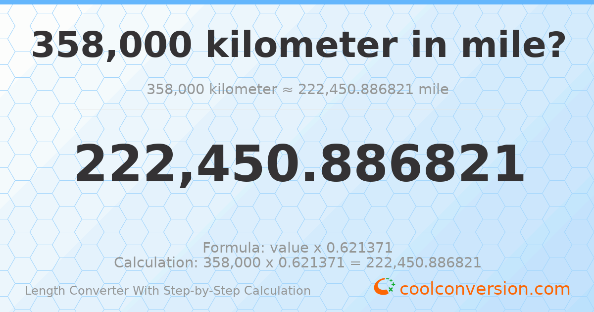 358000 kilometers = 222451 miles