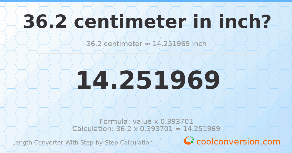 36.2 centimeters = 14.252 inches