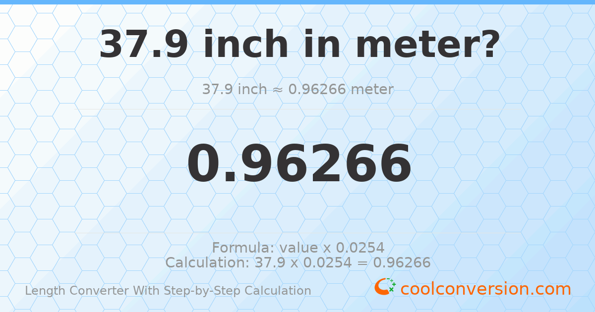 37.9 inches = 0.96266 meters