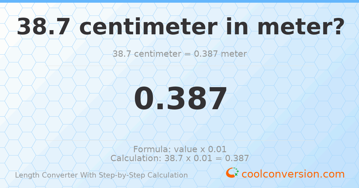 38.7 centimeters = 0.387 meters