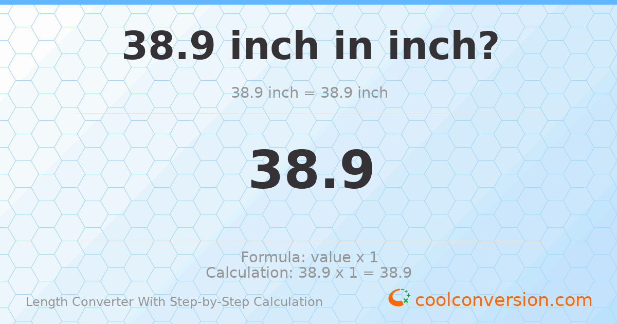 38.9 inches = 38.9 inches