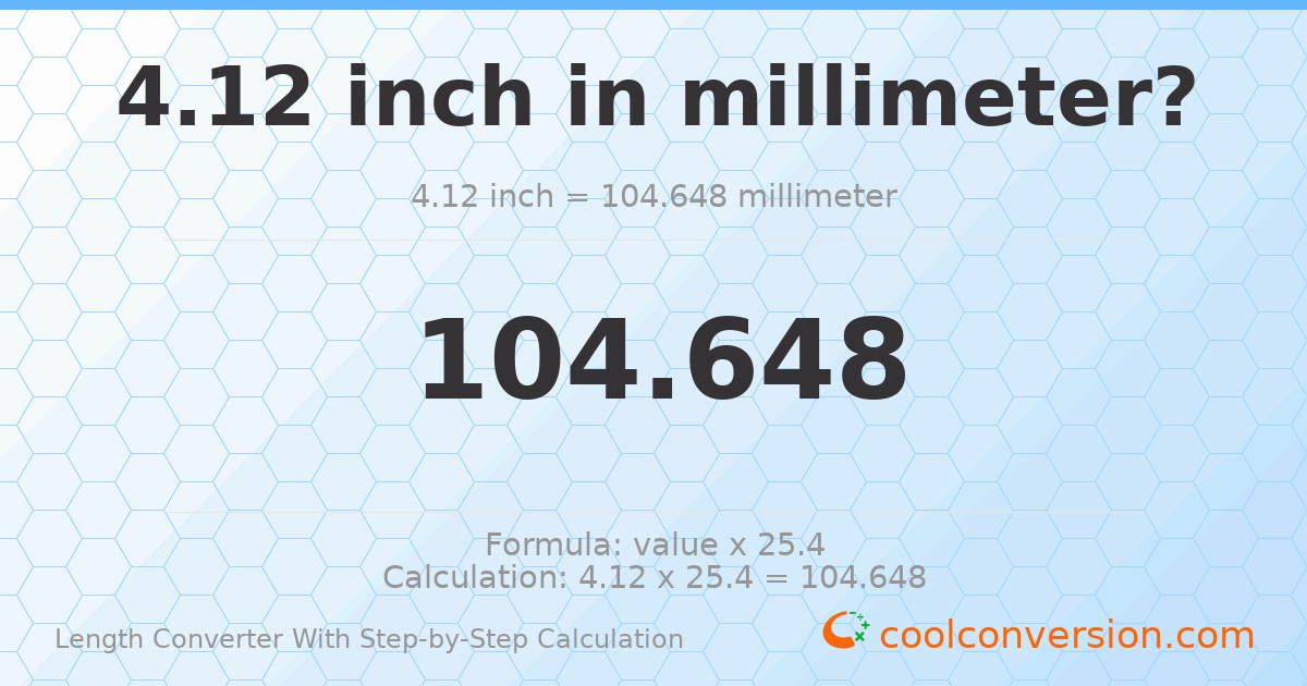 4.12 inches = 104.648 millimeters