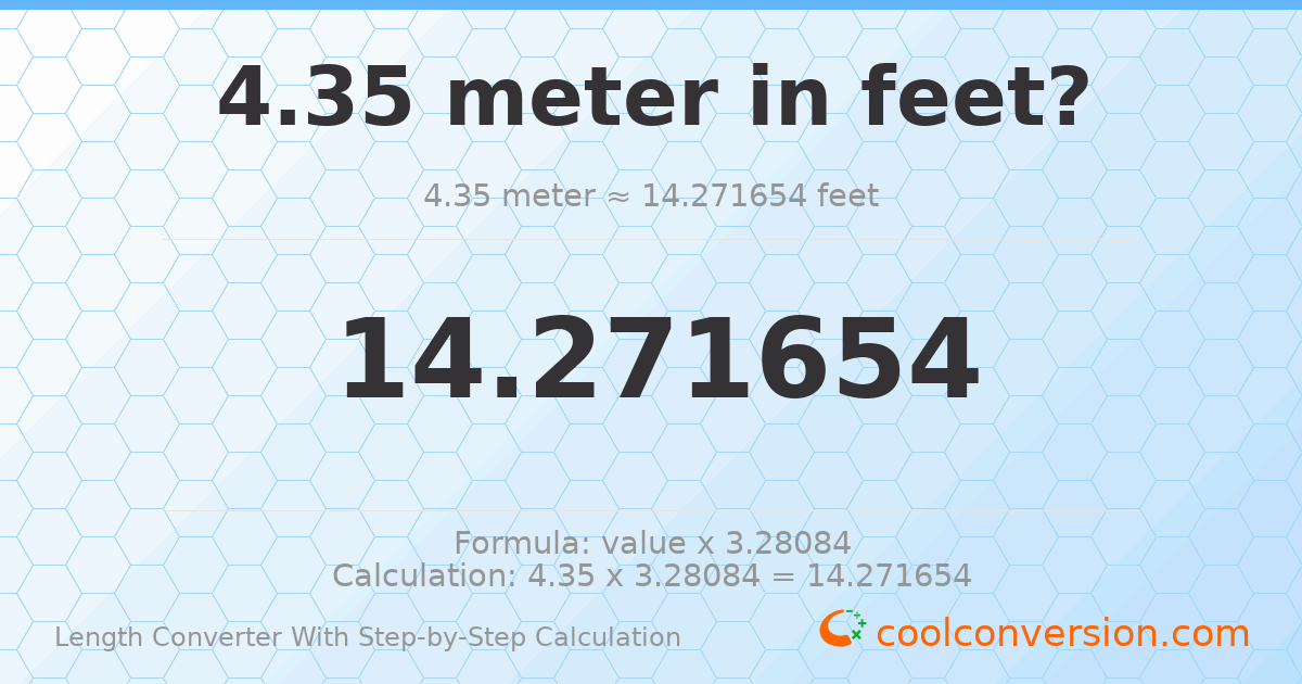 4.35 meters = 14.2717 feet