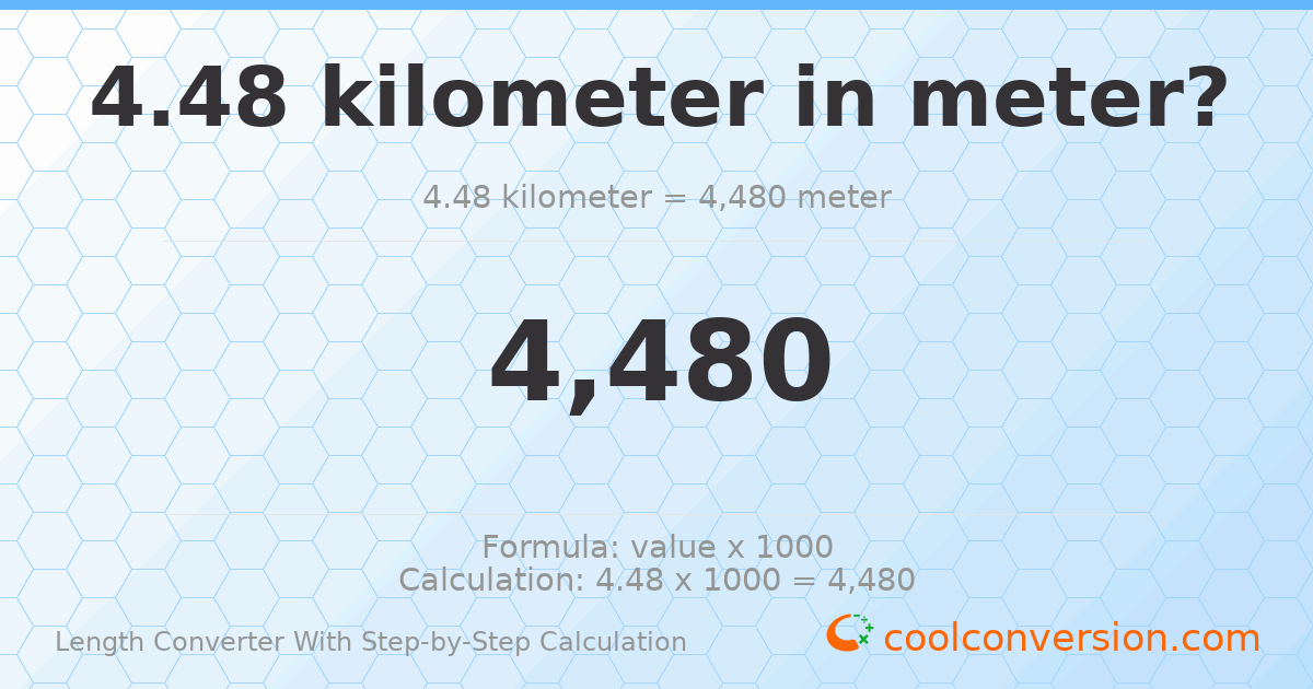 4.48 kilometers = 4480 meters