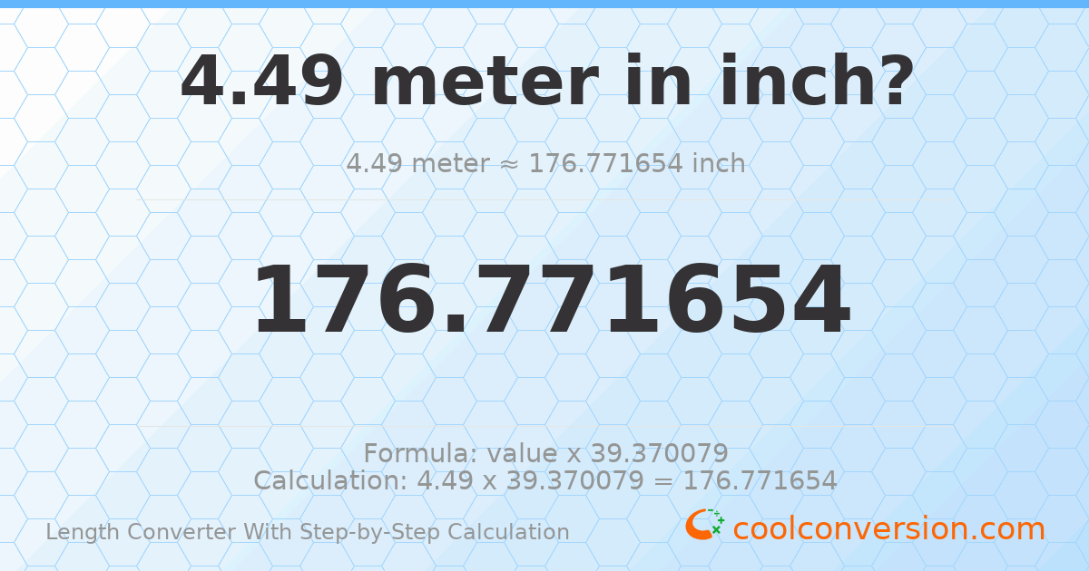 4.49 meters = 176.772 inches