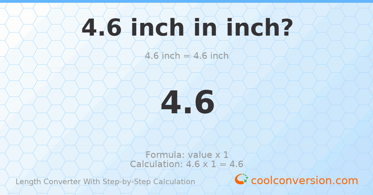 4.6 inches = 4.6 inches