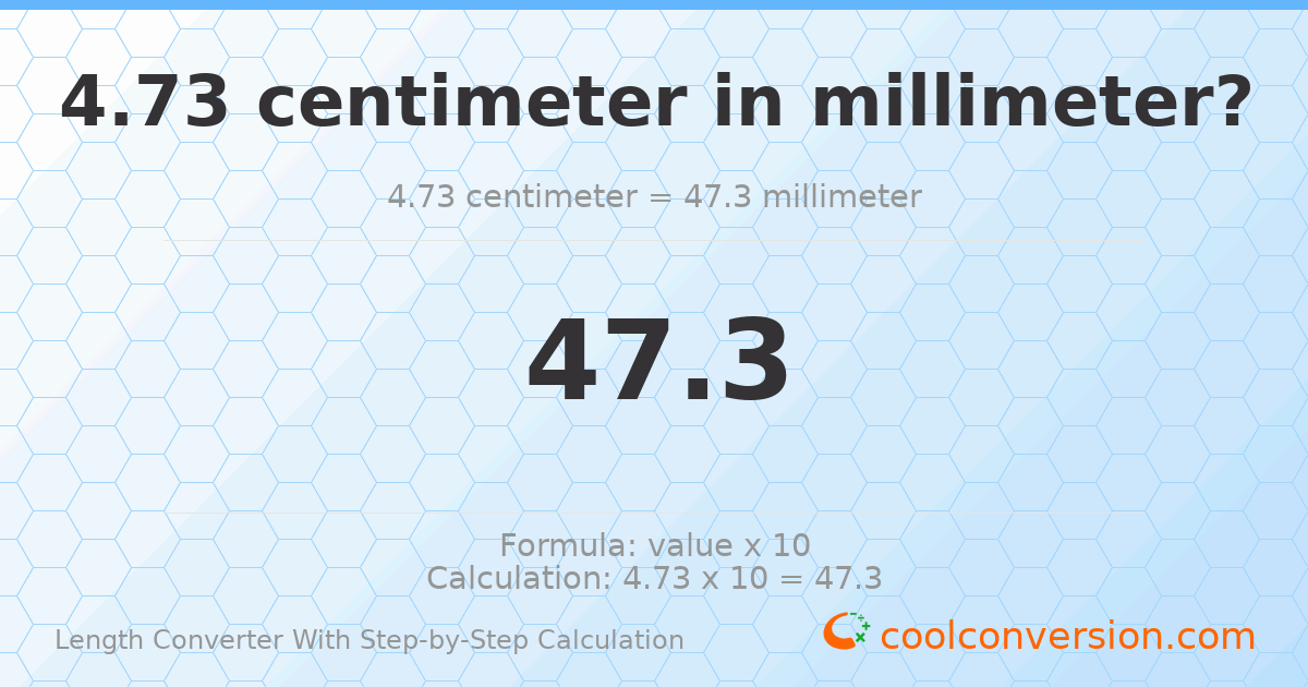 4.73 centimeters = 47.3 millimeters