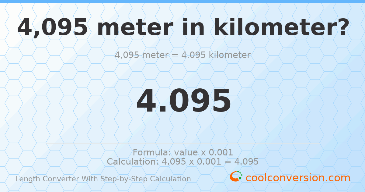 4095 meters = 4.095 kilometers