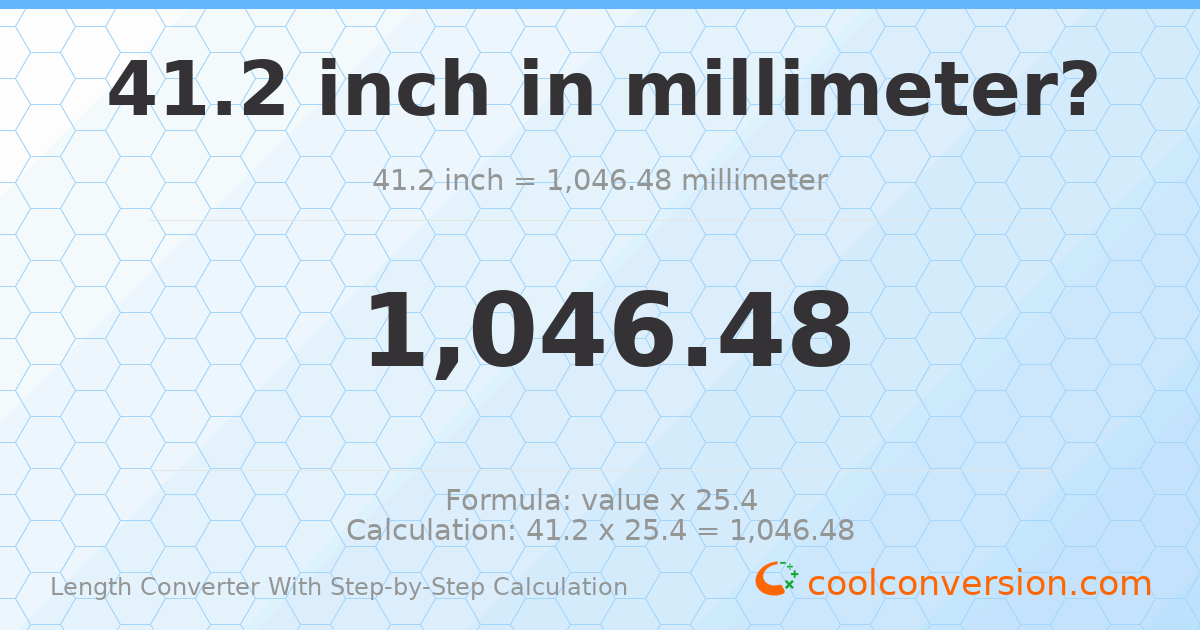41.2 inches = 1046.48 millimeters