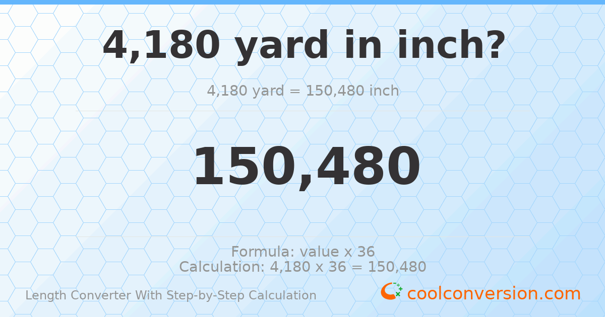 4180 yards = 150480 inches