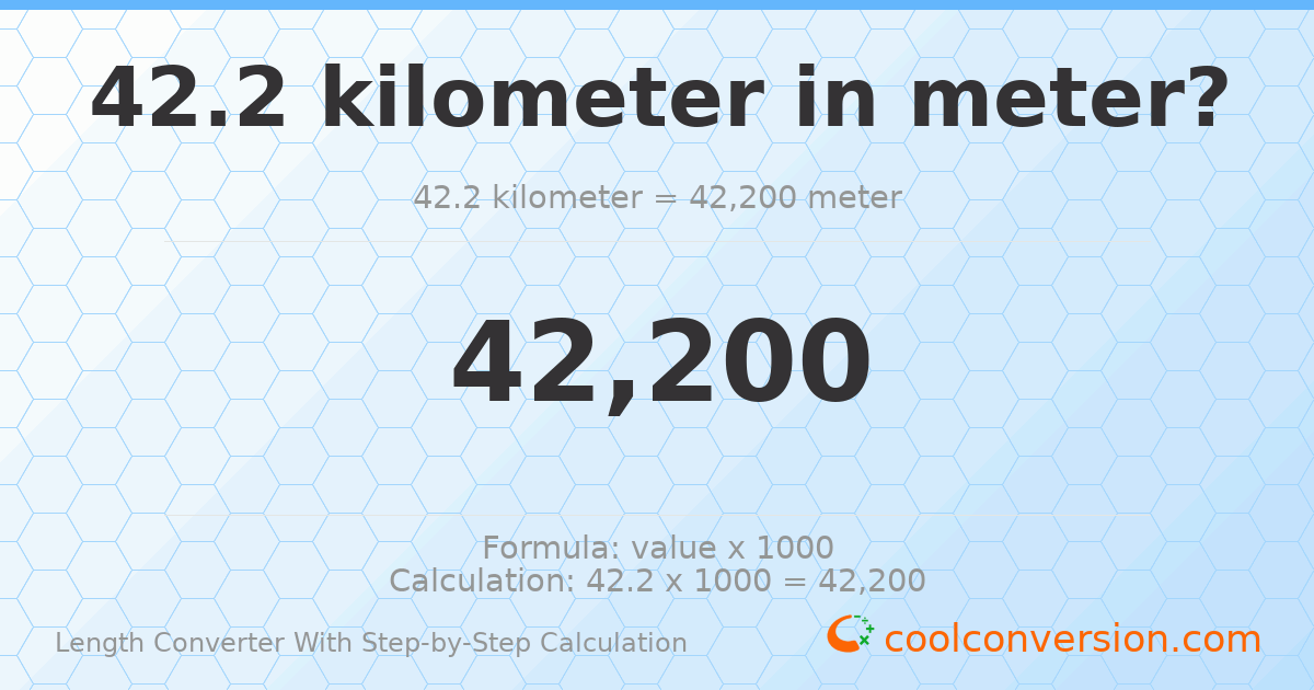 42.2 kilometers = 42200 meters