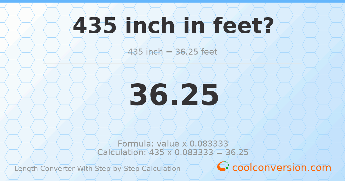 435 inches = 36.25 feet