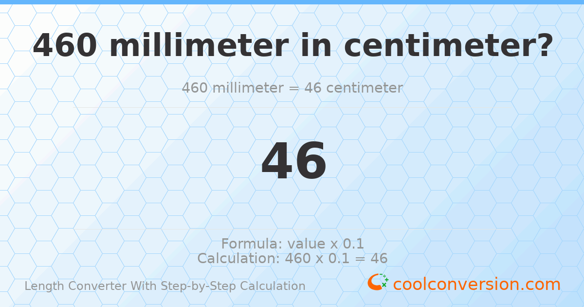 460 millimeters = 46 centimeters