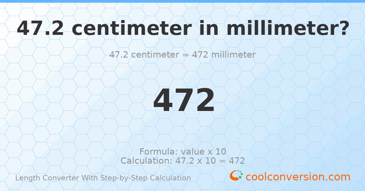 47.2 centimeters = 472 millimeters