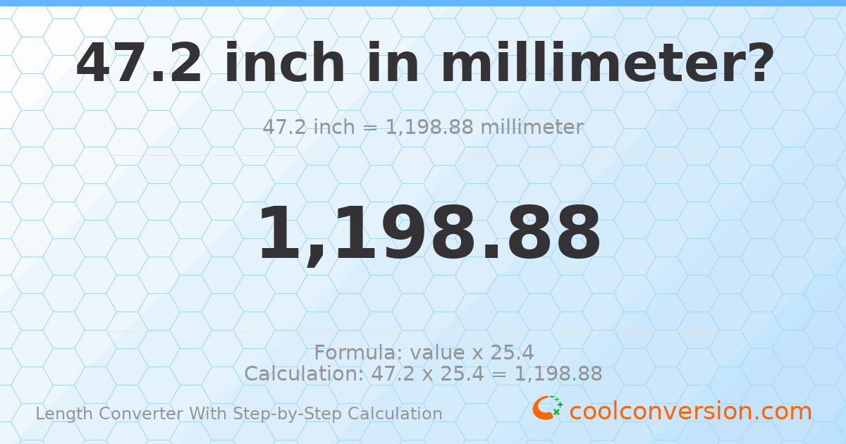47.2 inches = 1198.88 millimeters