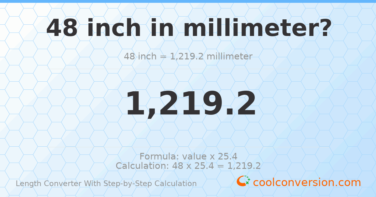 48 inches = 1219.2 millimeters