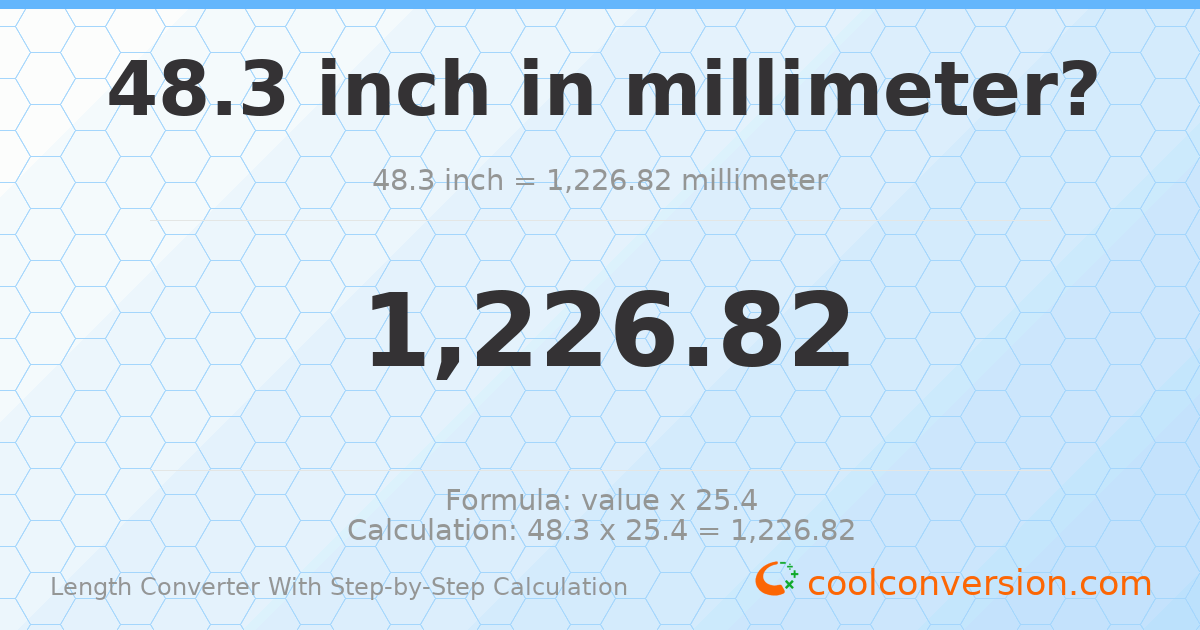 48.3 inches = 1226.82 millimeters