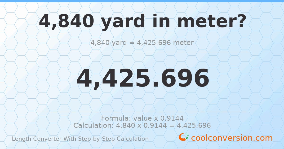 4840 yards = 4425.7 meters