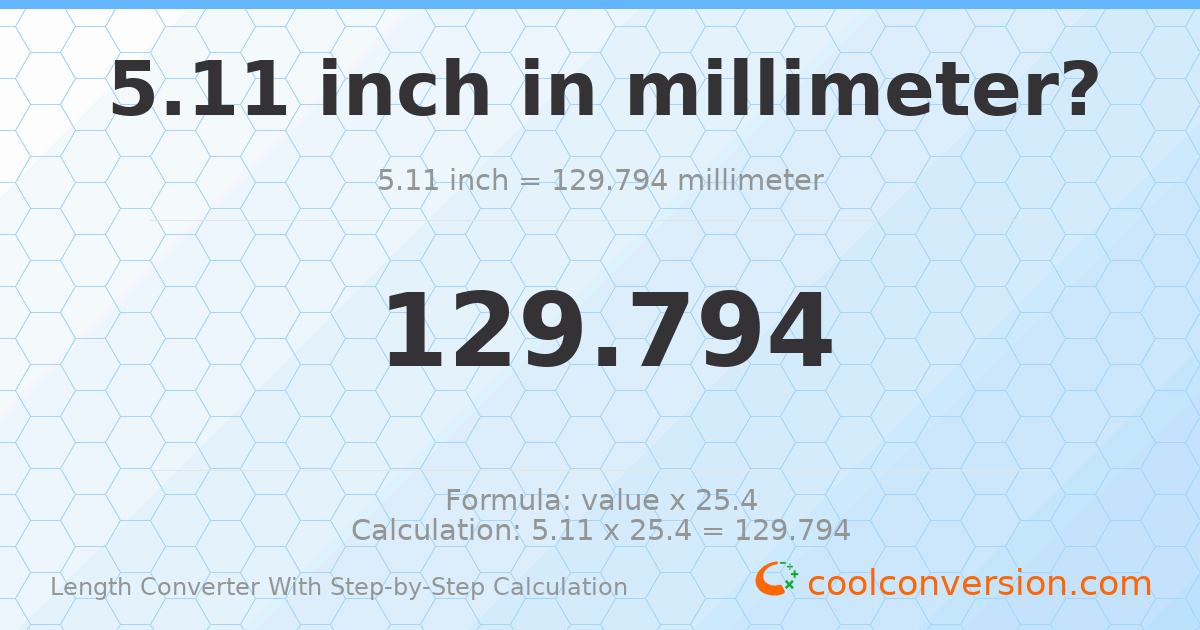 5.11 inches = 129.794 millimeters