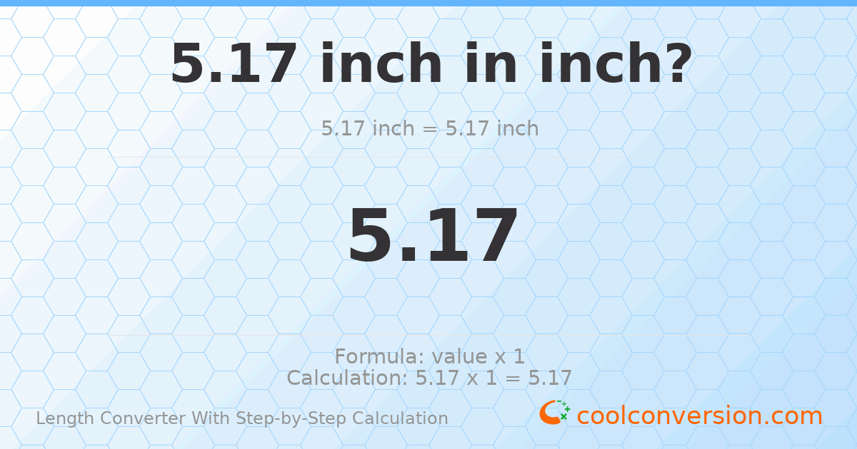 5.17 inches = 5.17 inches