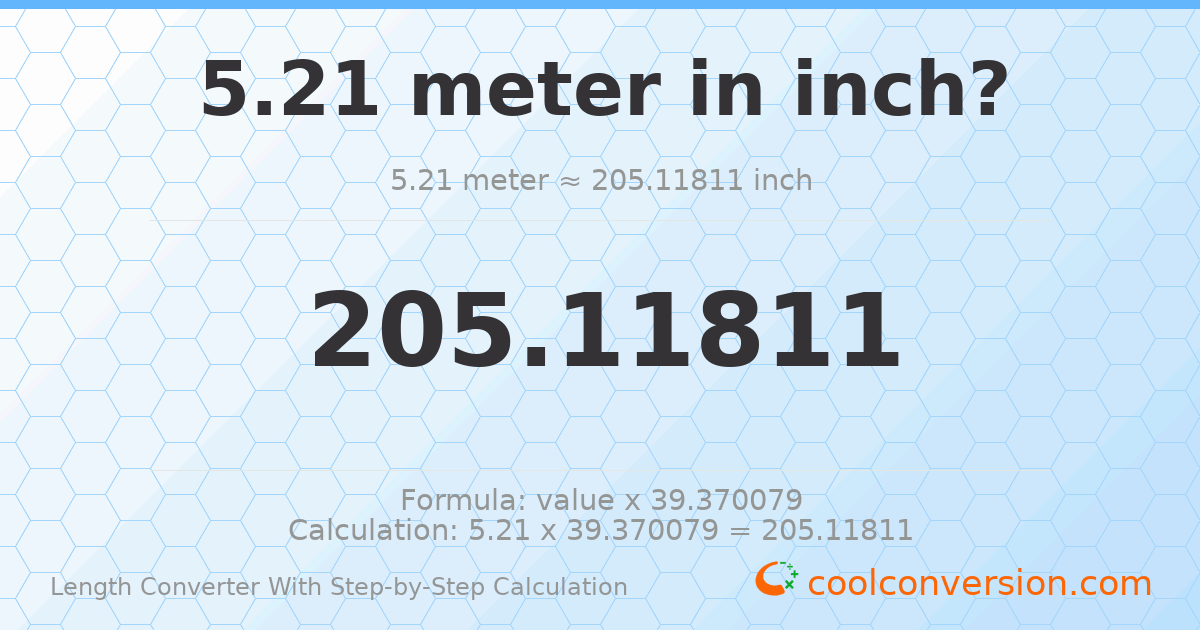 5.21 meters = 205.118 inches