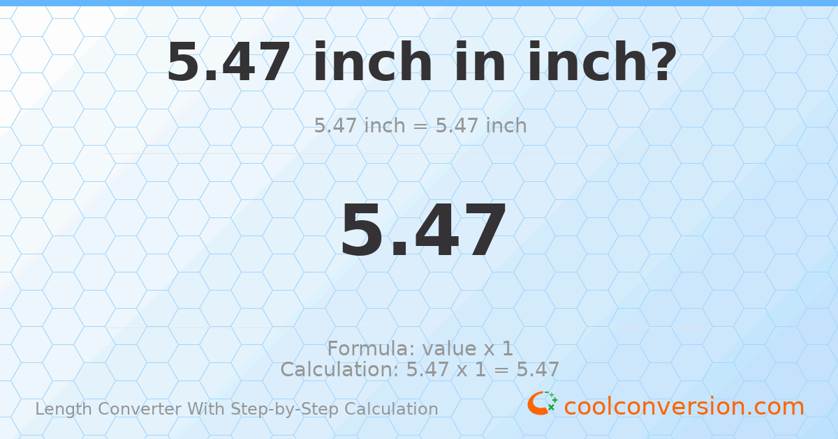 5.47 inches = 5.47 inches