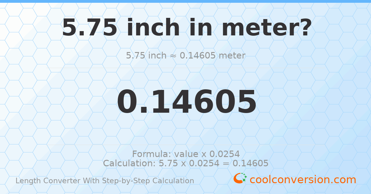 5.75 inches = 0.14605 meters