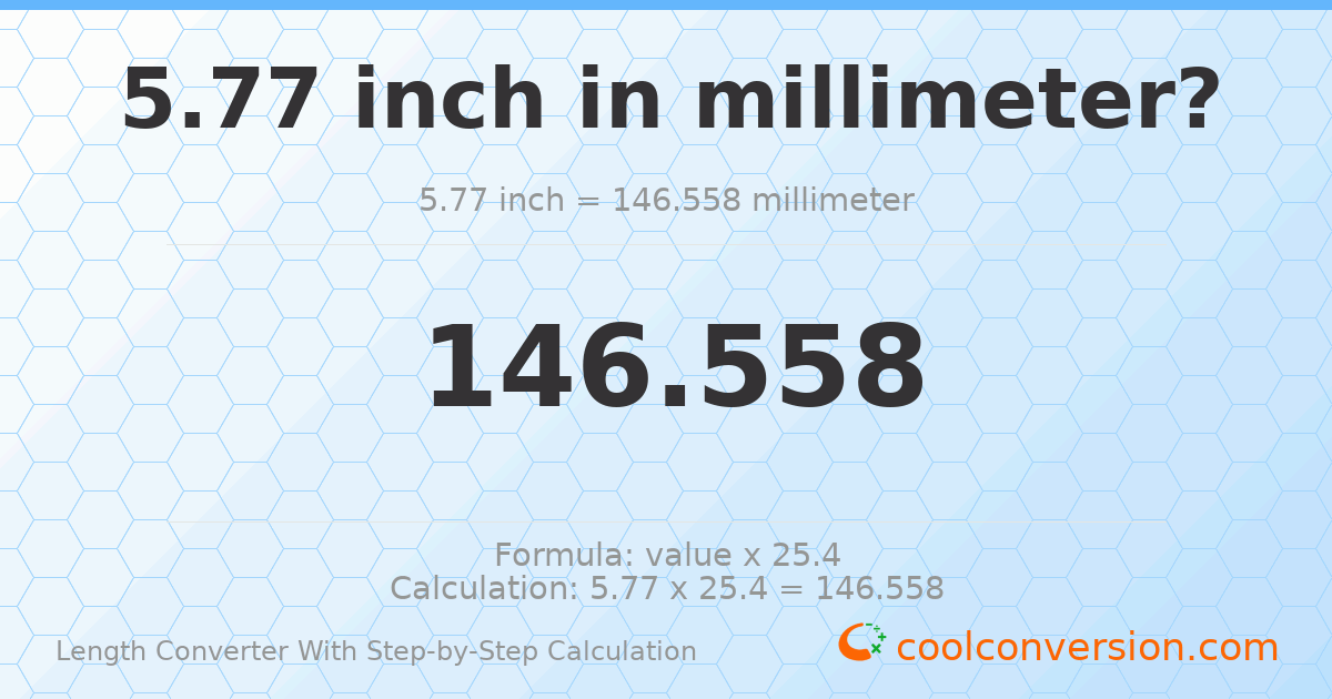 5.77 inches = 146.558 millimeters