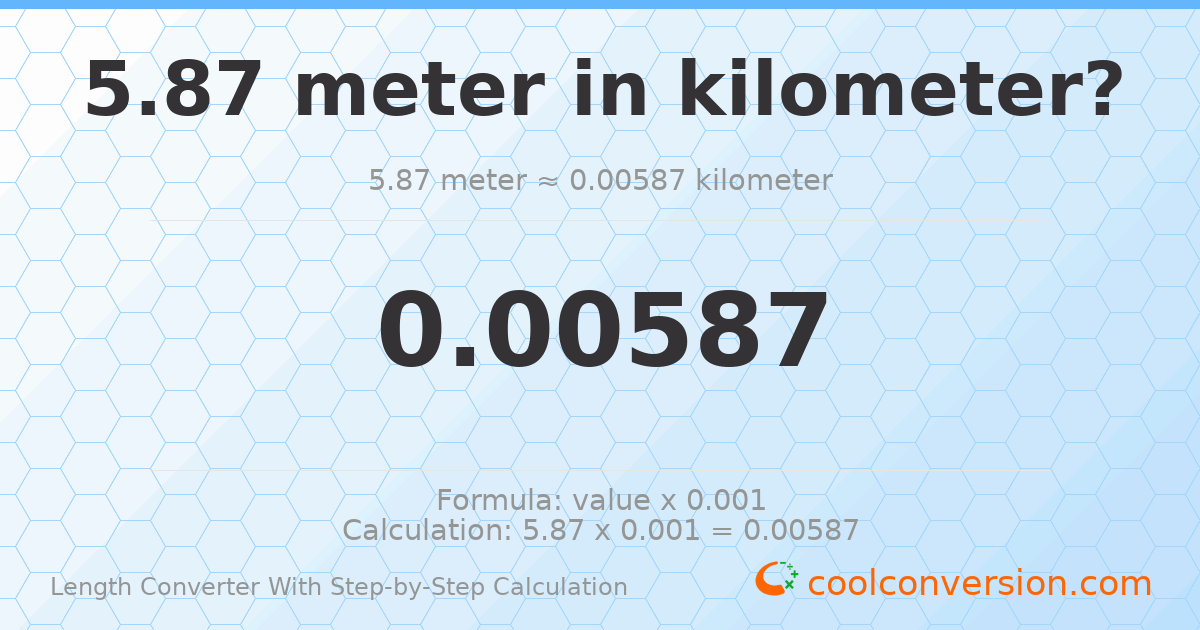 5.87 meters = 0.00587 kilometers