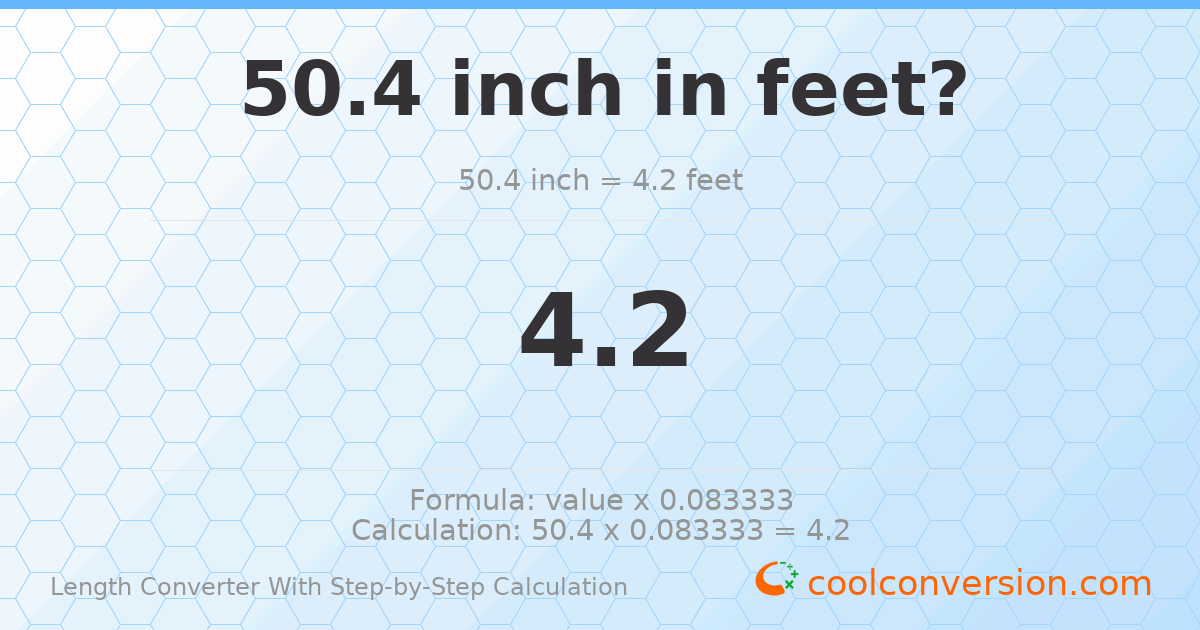 50.4 inches = 4.2 feet