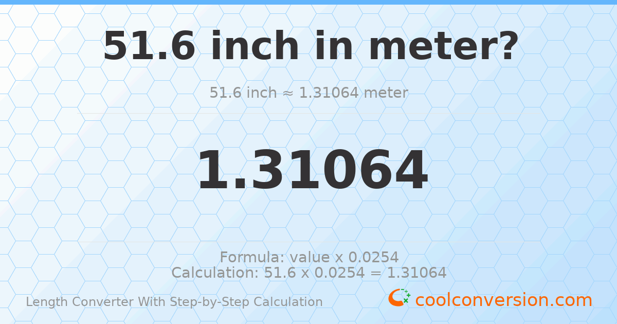 51.6 inches = 1.31064 meters
